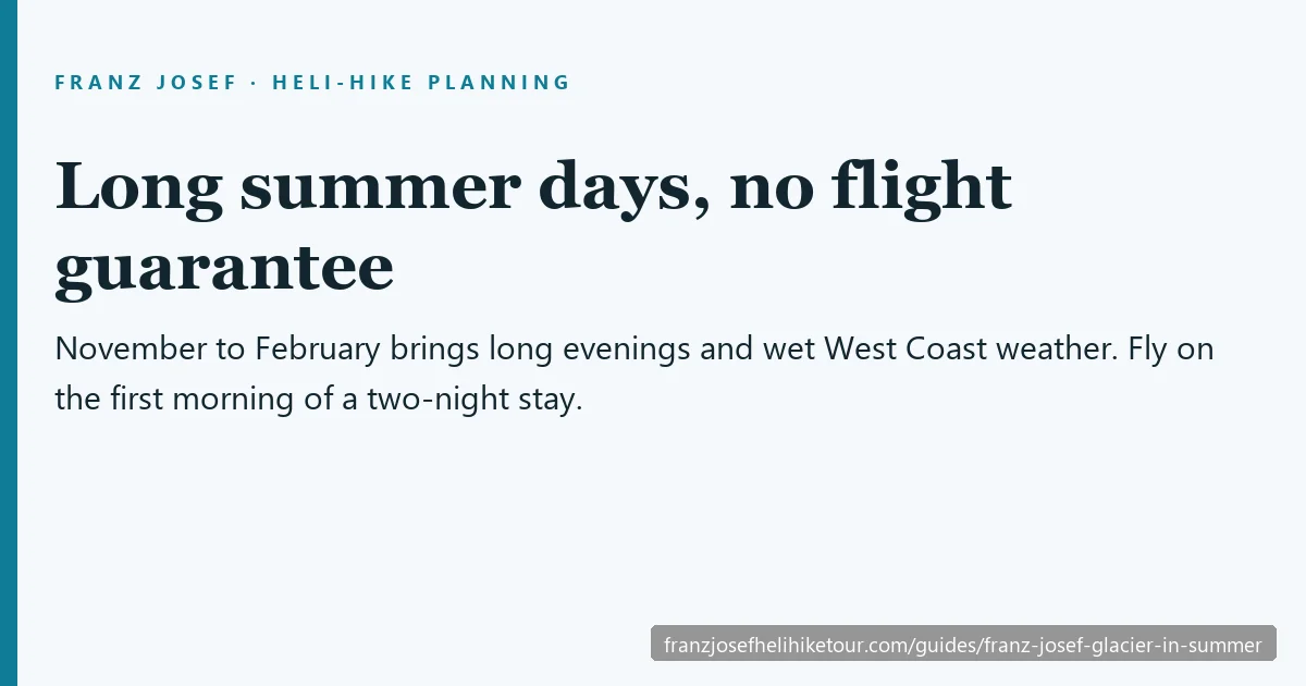 Franz Josef Glacier in Summer — practical planning summary