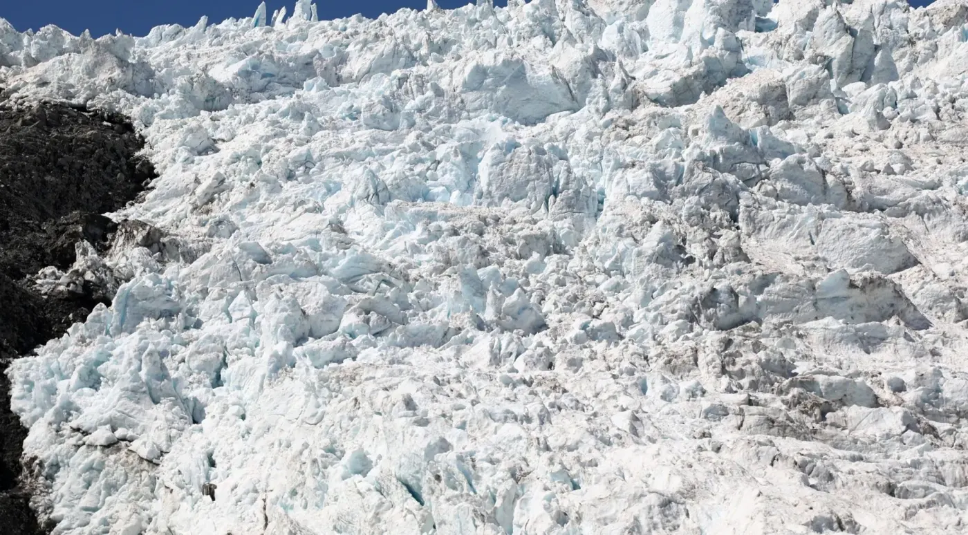 Dense glacier ice pinnacles